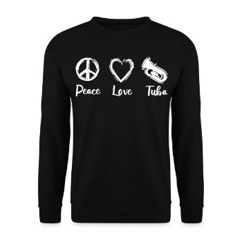 Tuba Paix Amour - Sweat-shirt Unisexe - noir - Devant - Alina (178cm) & Michal (187cm)