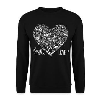 spring love - Unisex Pullover - Schwarz - Vorne - Alina (178cm) & Michal (187cm)