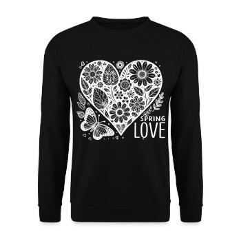 spring love - Unisex Pullover - Schwarz - Vorne - Alina (178cm) & Michal (187cm)