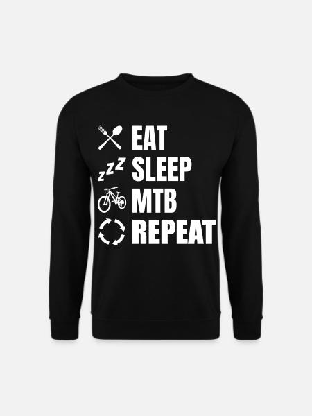 Eat Sleep MTB Repeat - Unisex Pullover - Schwarz
