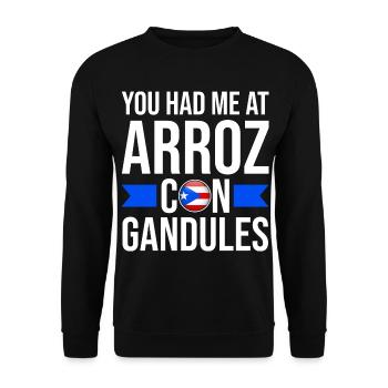 Puerto Rico | Puerto Ricaner Flagge Geschenkideen - Unisex Pullover - Schwarz - Vorne - Alina (178cm) & Michal (187cm)