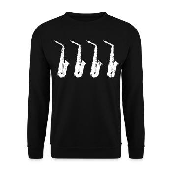 Modèles de saxophones rétro - Sweat-shirt Unisexe - noir - Devant - Alina (178cm) & Michal (187cm)