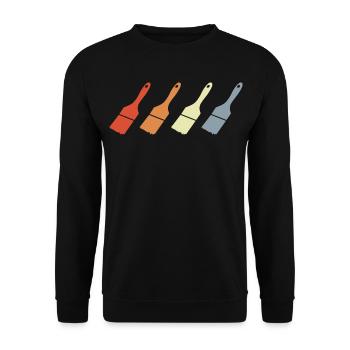 Painting Brush - Unisex Sweatshirt - black - Front - Alina (178cm) & Michal (187cm)