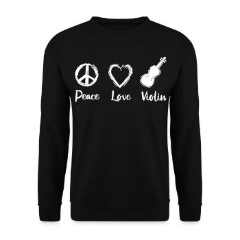 Paix Amour Violon - Sweat-shirt Unisexe - noir - Devant - Alina (178cm) & Michal (187cm)