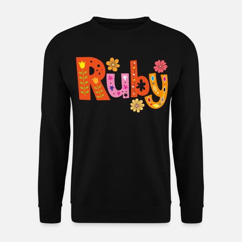 Personalisierter Ruby-Name - Unisex Pullover - Schwarz