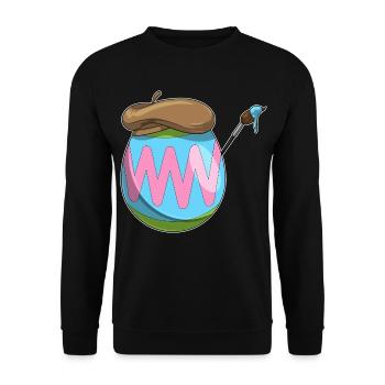 Œuf de Pâques Peinture de Pâques - Sweat-shirt Unisexe - noir - Devant - Alina (178cm) & Michal (187cm)