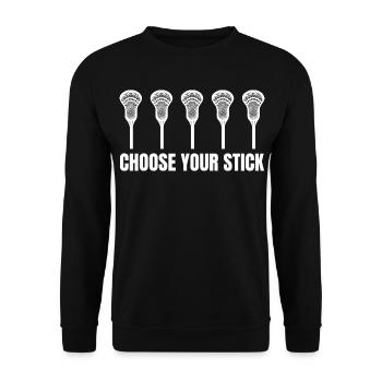 Lacrosse Schläger - Unisex Pullover - Schwarz - Vorne - Alina (178cm) & Michal (187cm)