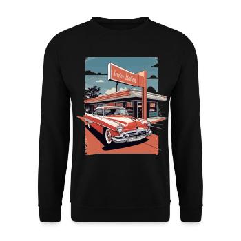 Classic Cars 1950 - Unisex Sweatshirt - black - Front - Alina (178cm) & Michal (187cm)