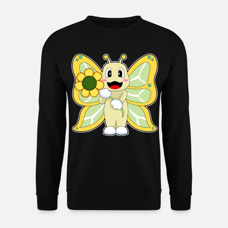 Schmetterling Blume - Unisex Pullover - Schwarz