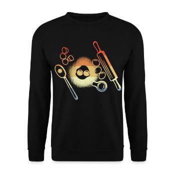 Backzutaten Vintage Look - Unisex Pullover - Schwarz - Vorne - Alina (178cm) & Michal (187cm)