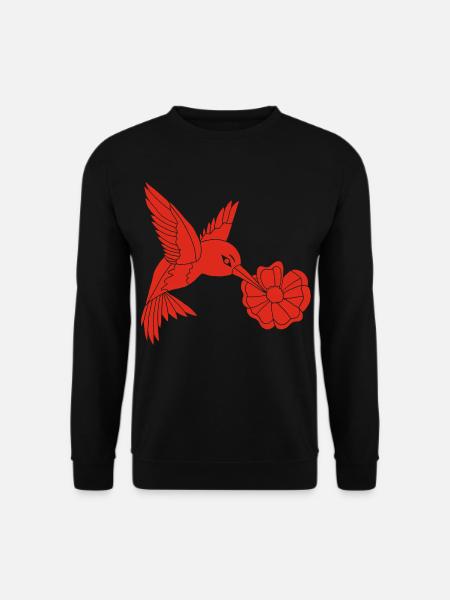 Red Foraging Bird - Unisex Sweatshirt - black