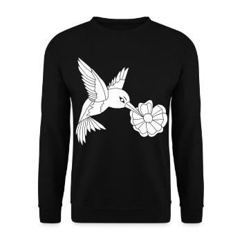 White Foraging Bird - Unisex Sweatshirt - black - Front - Alina (178cm) & Michal (187cm)