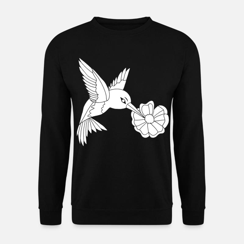 White Foraging Bird - Unisex Sweatshirt - black
