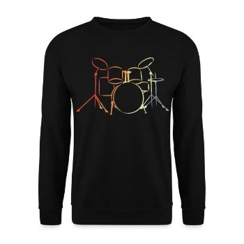 Batterie vintage - Sweat-shirt Unisexe - noir - Devant - Alina (178cm) & Michal (187cm)