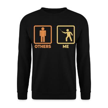 Figurine de bâton d’escrimeur - Sweat-shirt Unisexe - noir - Devant - Alina (178cm) & Michal (187cm)