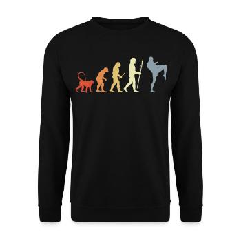 Vintage Kickboxer Evolution - Unisex Sweatshirt - black - Front - Alina (178cm) & Michal (187cm)