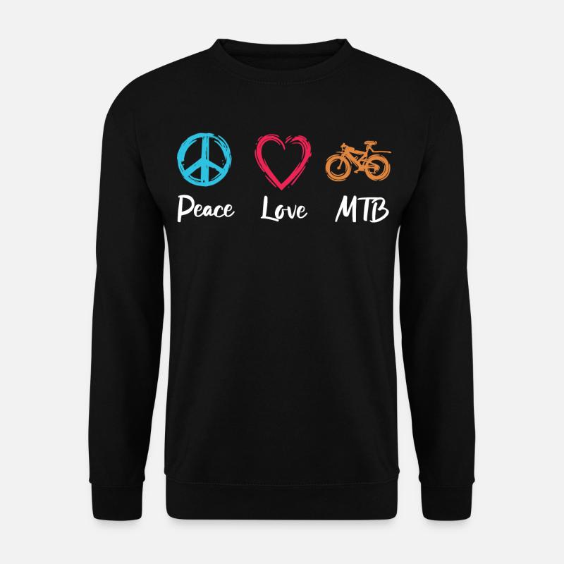 Peace Love MTB - Unisex Sweatshirt - black