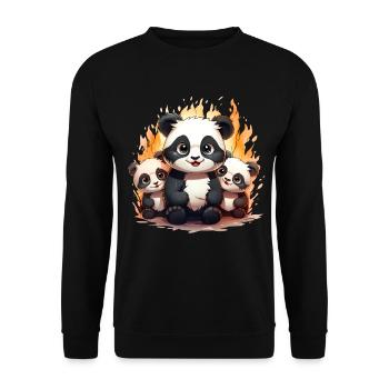 Escouade de bébés pandas - Sweat-shirt Unisexe - noir - Devant - Alina (178cm) & Michal (187cm)