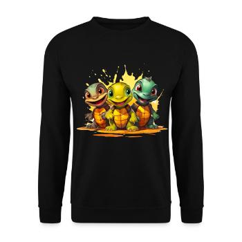 Baby turtles squad - Unisex Sweatshirt - black - Front - Alina (178cm) & Michal (187cm)