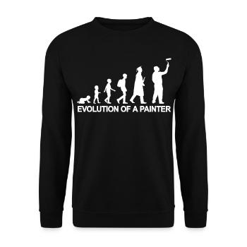 Development from child to painter - Unisex Sweatshirt - black - Front - Alina (178cm) & Michal (187cm)