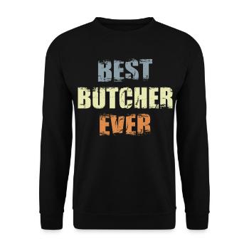 Bester Metzger aller Zeiten - Unisex Pullover - Schwarz - Vorne - Alina (178cm) & Michal (187cm)