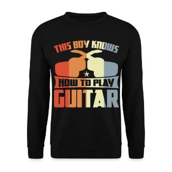 Ce garçon sait jouer de la guitare - Sweat-shirt Unisexe - noir - Devant - Alina (178cm) & Michal (187cm)