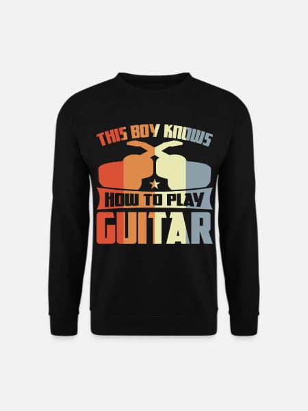 Dieser Junge weiß wie man Gitarre spielt - Unisex Pullover - Schwarz