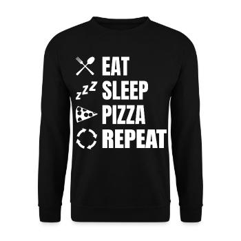 Manger Dormir Pizza Répéter - Sweat-shirt Unisexe - noir - Devant - Alina (178cm) & Michal (187cm)