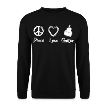 Peace Love Guitar - Unisex Sweatshirt - black - Front - Alina (178cm) & Michal (187cm)