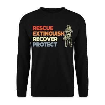 Sauver, éteindre, récupérer, protéger - Sweat-shirt Unisexe - noir - Devant - Alina (178cm) & Michal (187cm)