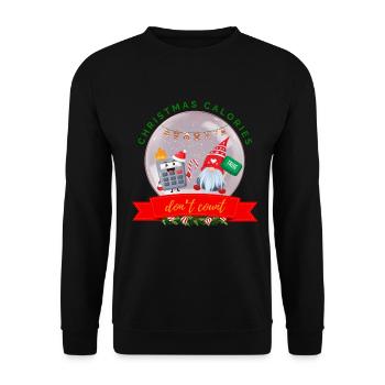 Calculateur de biscuits de Noël Les calories ne comptent pas - Sweat-shirt Unisexe - noir - Devant - Alina (178cm) & Michal (187cm)