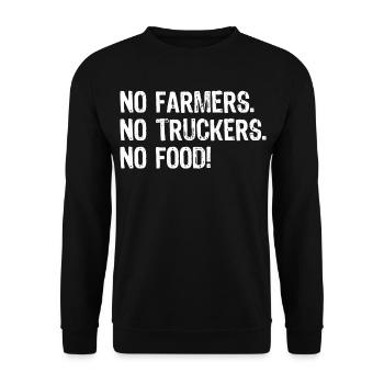No Farmers, No Truckers, No Food! - Unisex Sweatshirt - black - Front - Alina (178cm) & Michal (187cm)