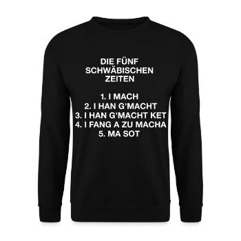 Die Fünf Schwäbischen Zeiten - Unisex Pullover - Schwarz - Vorne - Alina (178cm) & Michal (187cm)