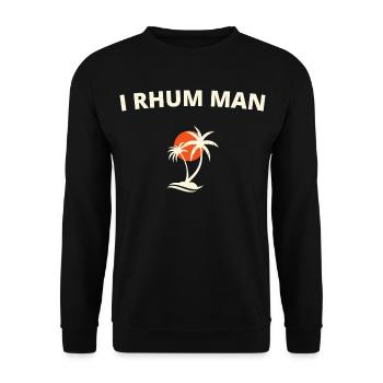 I rum man - Unisex Sweatshirt - black - Front - Alina (178cm) & Michal (187cm)