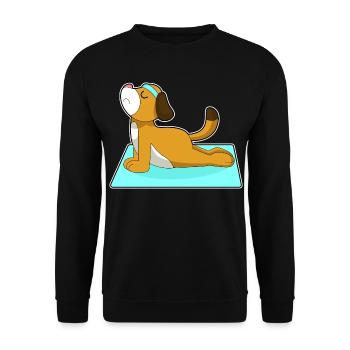 Dog Yoga Fitness Gymnastics - Unisex Sweatshirt - black - Front - Alina (178cm) & Michal (187cm)