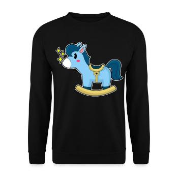 Cute Rocking Horse - Unisex Sweatshirt - black - Front - Alina (178cm) & Michal (187cm)
