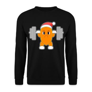 Carotte Noël Musculation - Sweat-shirt Unisexe - noir - Devant - Alina (178cm) & Michal (187cm)