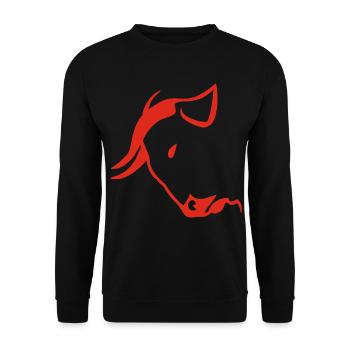 Tête de taureau rouge - Sweat-shirt Unisexe - noir - Devant - Alina (178cm) & Michal (187cm)