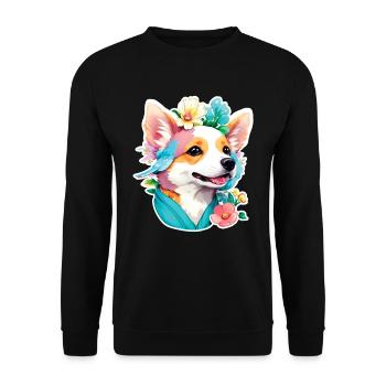 Corgi - Unisex Pullover - Schwarz - Vorne - Alina (178cm) & Michal (187cm)