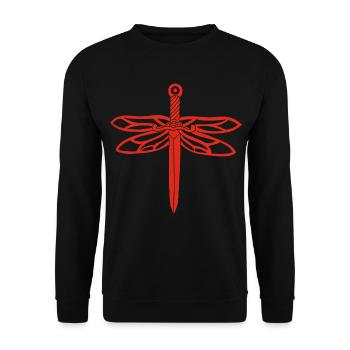 épée rouge et ailes de libellule - Sweat-shirt Unisexe - noir - Devant - Alina (178cm) & Michal (187cm)