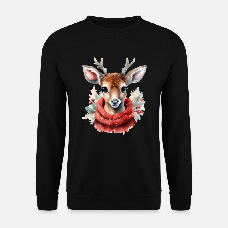Reh Deer Christmas - Unisex Pullover - Schwarz