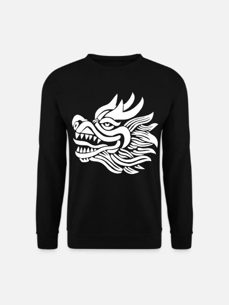 Chinese Dragon Head (White) - Unisex Sweatshirt - black