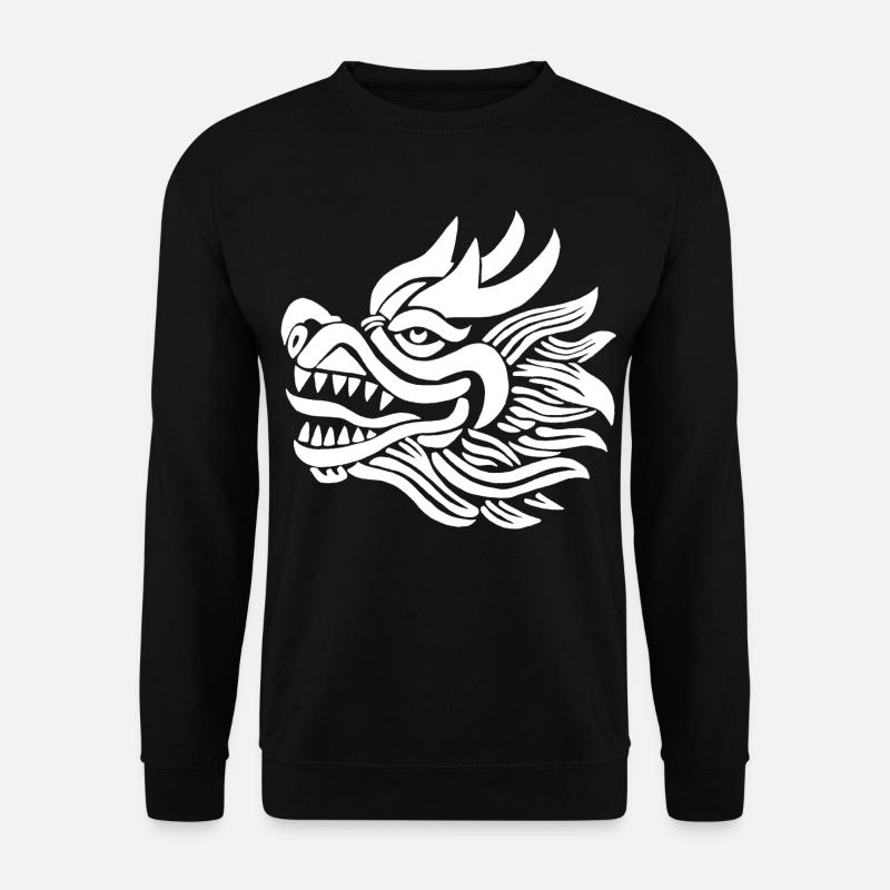 Chinese Dragon Head (White) - Unisex Sweatshirt - black