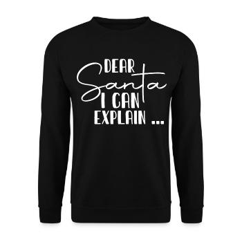 Dear Santa I Can Explain - Unisex Pullover - Schwarz - Vorne - Alina (178cm) & Michal (187cm)