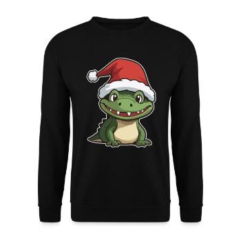 Crocodile Noël - Sweat-shirt Unisexe - noir - Devant - Alina (178cm) & Michal (187cm)