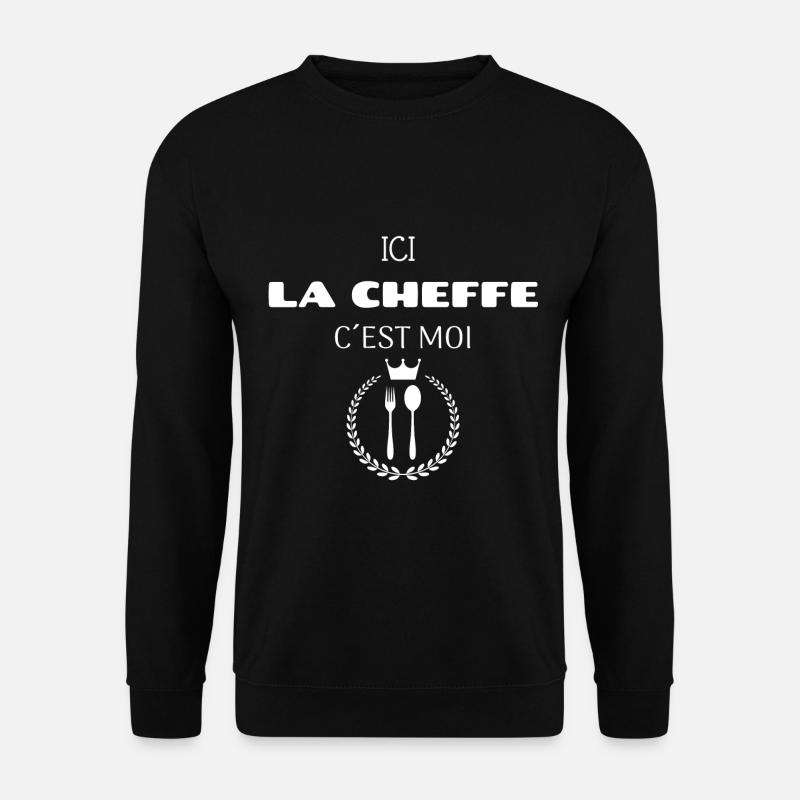 Ici la cheffe c’est moi - Sweat-shirt Unisexe - noir