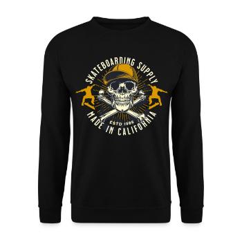 Skelettskate California Emblem - Unisex Pullover - Schwarz - Vorne - Alina (178cm) & Michal (187cm)