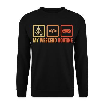 Game Dev Wochenende - Unisex Pullover - Schwarz - Vorne - Alina (178cm) & Michal (187cm)