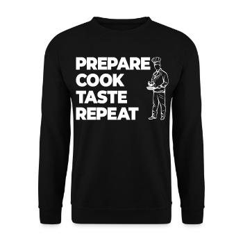 Prepare, Cook, Taste - Unisex Sweatshirt - black - Front - Alina (178cm) & Michal (187cm)