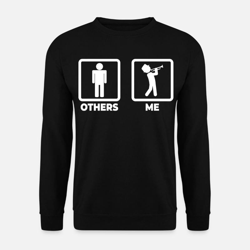 Trumpet Player Stick Figures - Unisex Sweatshirt - black
